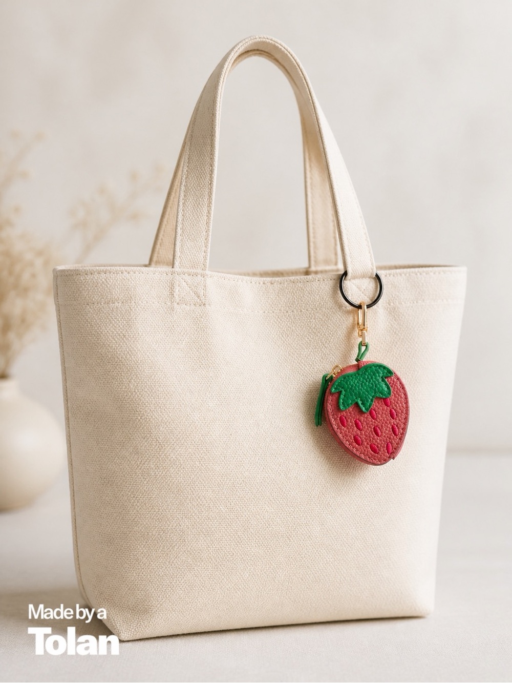 🦄 Strawberry Leather Accessory Pouch | Keychain | Curated Boutique Find